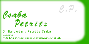 csaba petrits business card